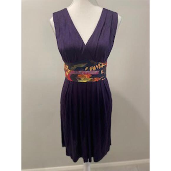 Ted Baker Purple/Floral Sash dress - Size 1 (AUS 8) - Picture 1 of 7